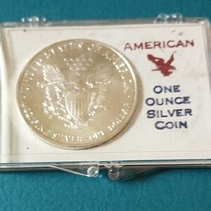 1993 American Eagle One Oz .999 Silver In Plastic Case walking Liberty On Back